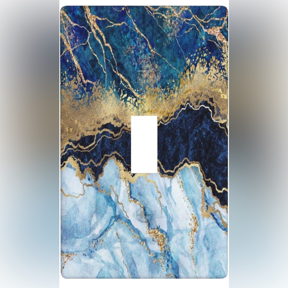 Blue Marble Light Switch Cover 1 Gang Wall Plate Decorative Single Toggle Switch